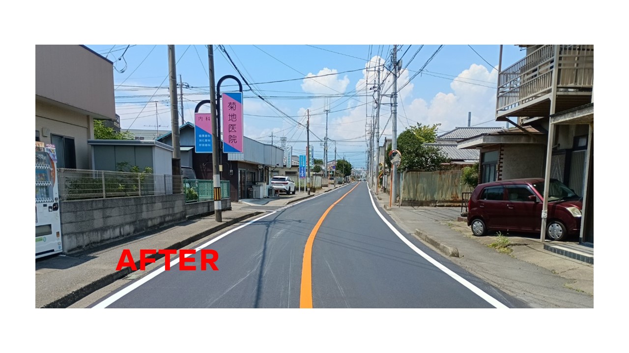 舗装長寿命化事業　舗装道改良工事  (フレッセイ桐生南店付近)